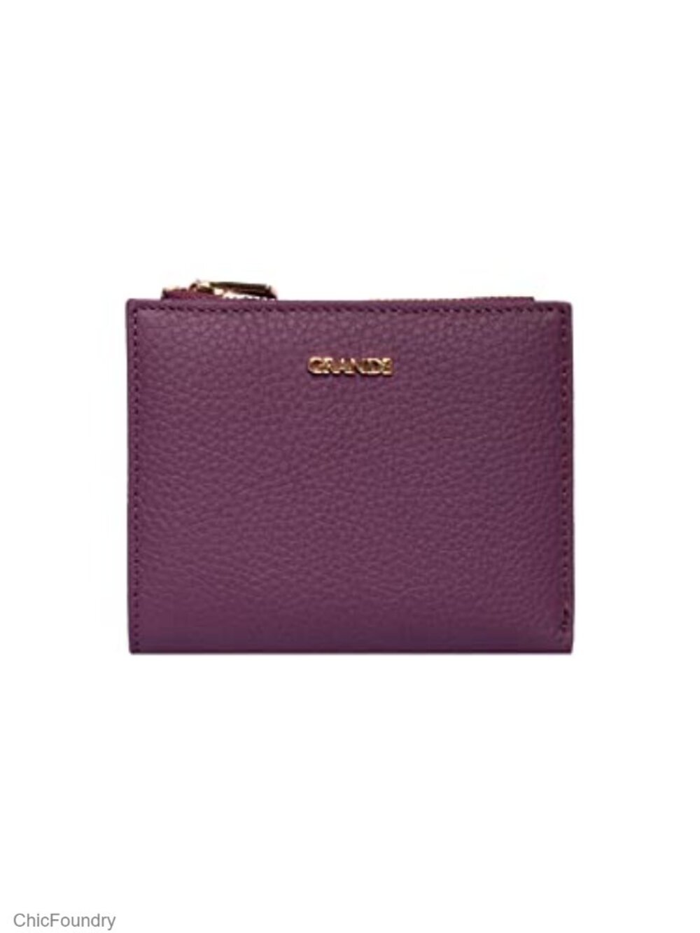 Genuine Leather Small Bifold Wallet for Women, Zippered Mini Purse with Card